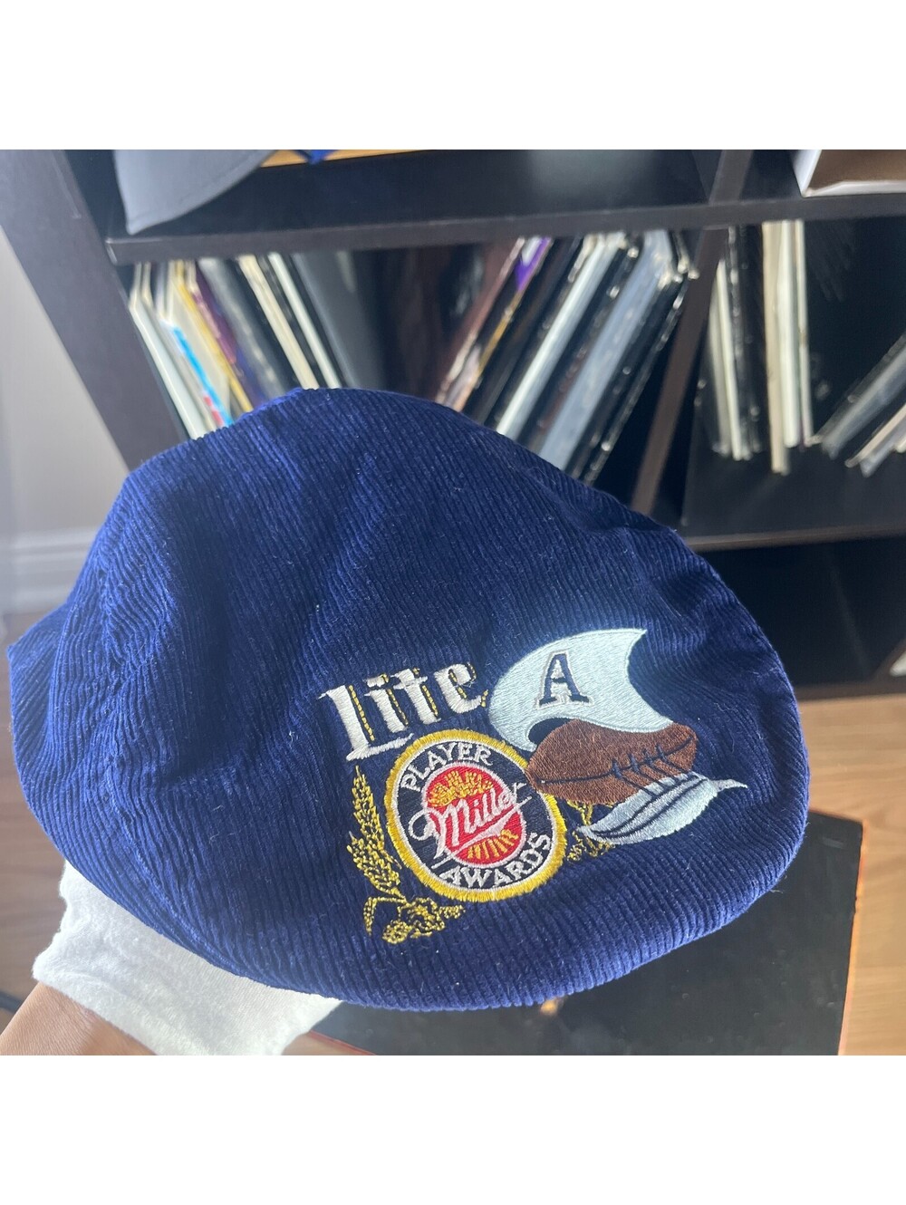 Vintage Miller Lite Beer Corduroy Beret Snapback Hat